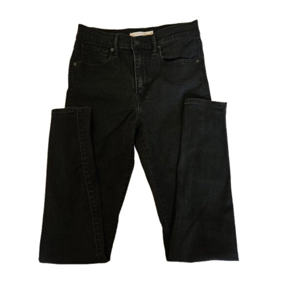 Women's Levi's Mile High Waisted New Moon Black Super Skinny Jeans 28x30 (US 6) - Picture 2 of 8